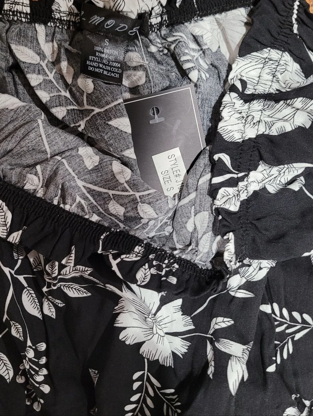 Black & White Floral Maxi Skirt - Women